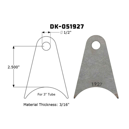 Dirt King shock tab DK-051927 dimensions