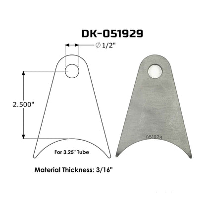 Dirt King shock tab DK-051929 dimensions