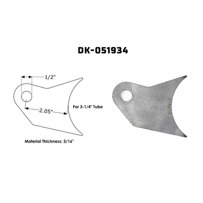 Dirt King shock tab DK-051934 dimensions