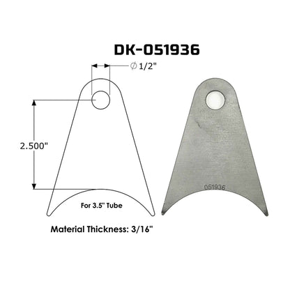 Dirt King shock tab DK-051936 dimensions