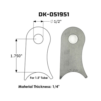 Dirt King shock tab DK-051951 dimensions