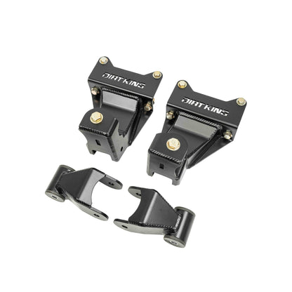 Dirt King Tacoma shackle and hanger kit — detail view