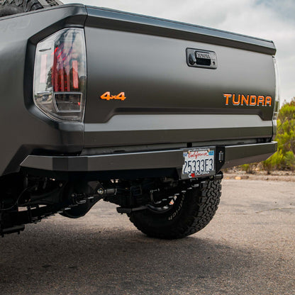 Dirt King plate rear bumper for 2014–2021 Toyota Tundra — installed view 1