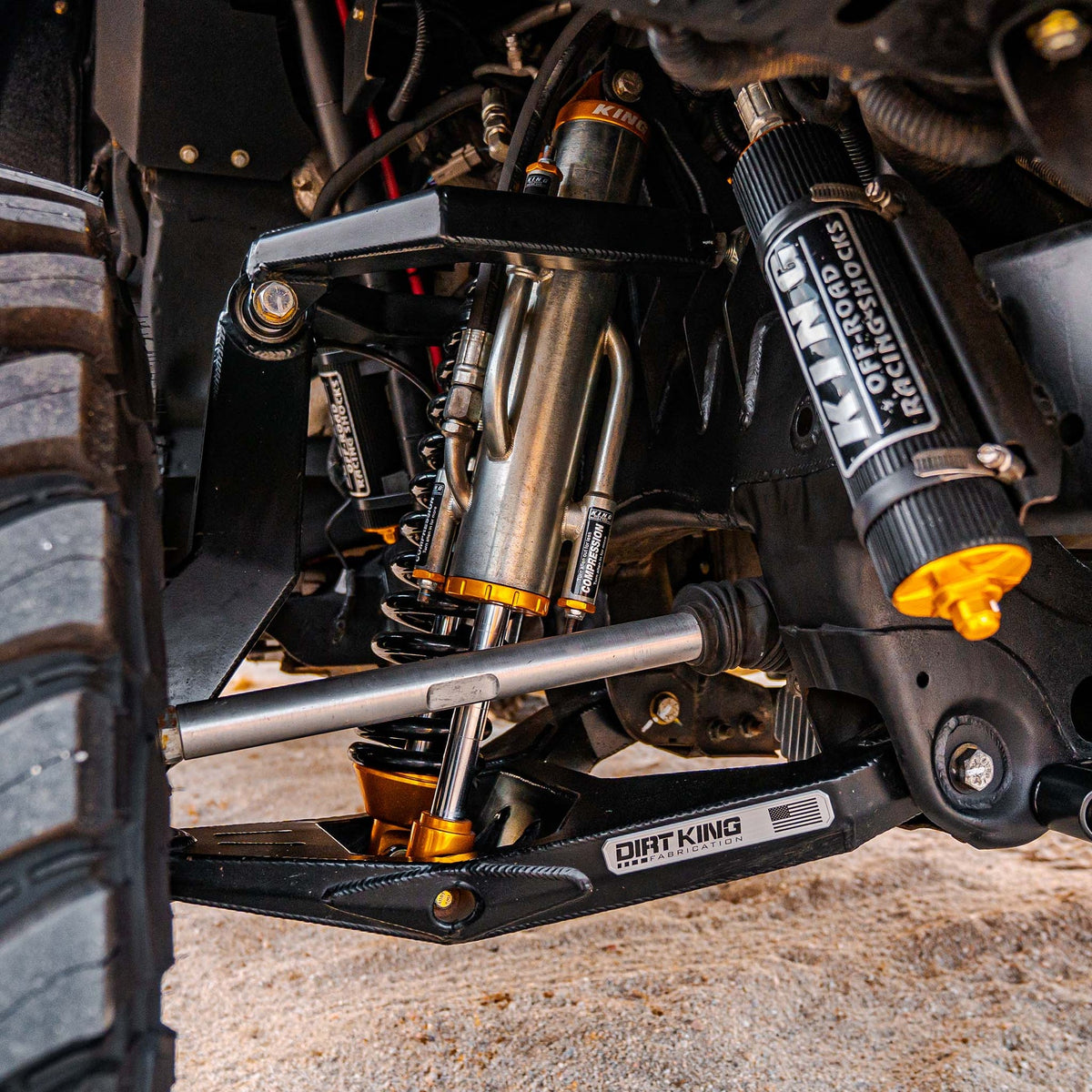 Dirt King Long Travel Race Kit installed front suspension