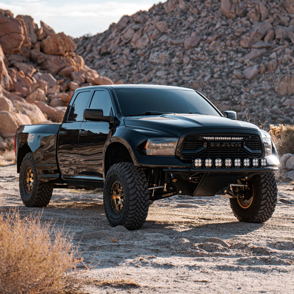 Dirt King 2009–2018 Ram 1500 long travel race kit exterior front view