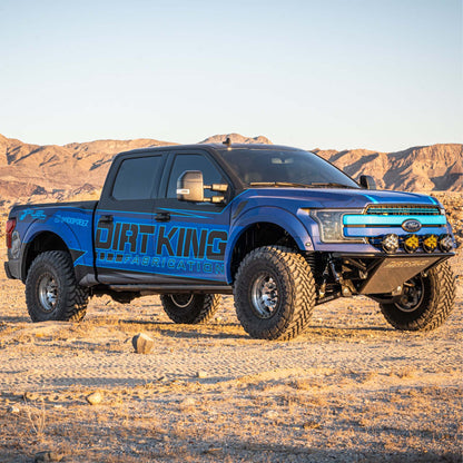 Ford F-150 with Dirt King long-travel suspension and bypass shock hoop kit