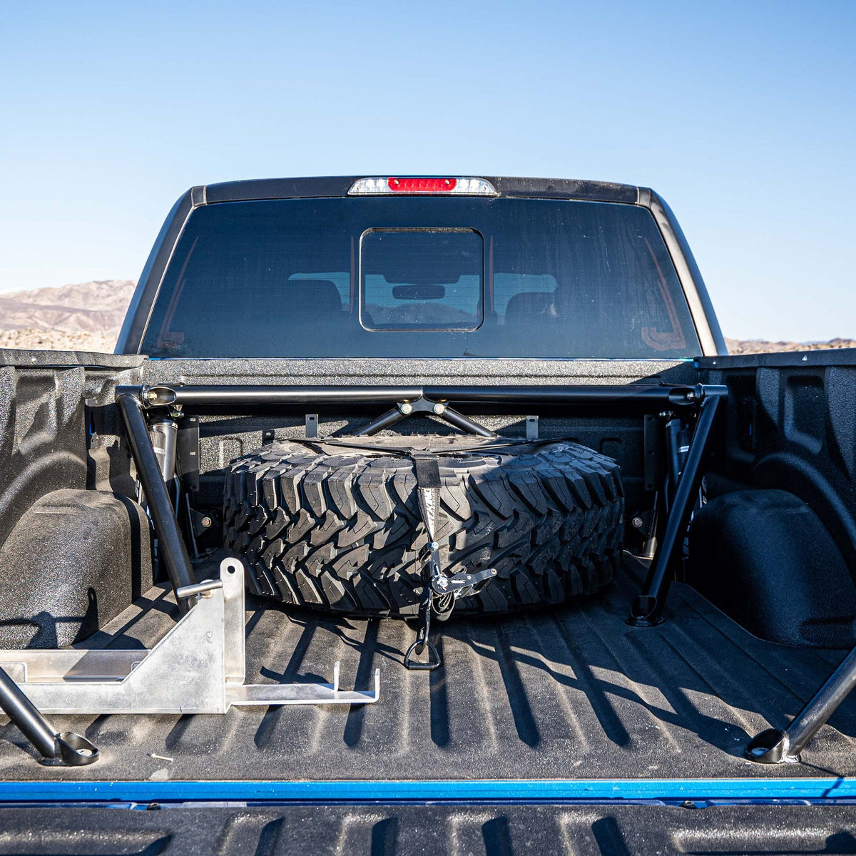 Dirt King Prefab Bedcage installed — rear view
