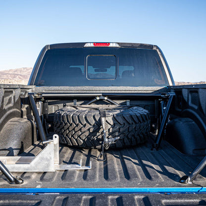 Dirt King Prefab Bedcage installed — rear view