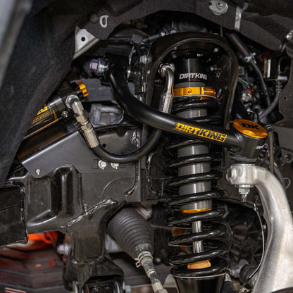 Dirt King 2.5 DCA remote-reservoir coilover installed