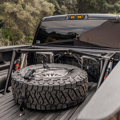 Dirt King prefab bed cage installed with reservoir shocks
