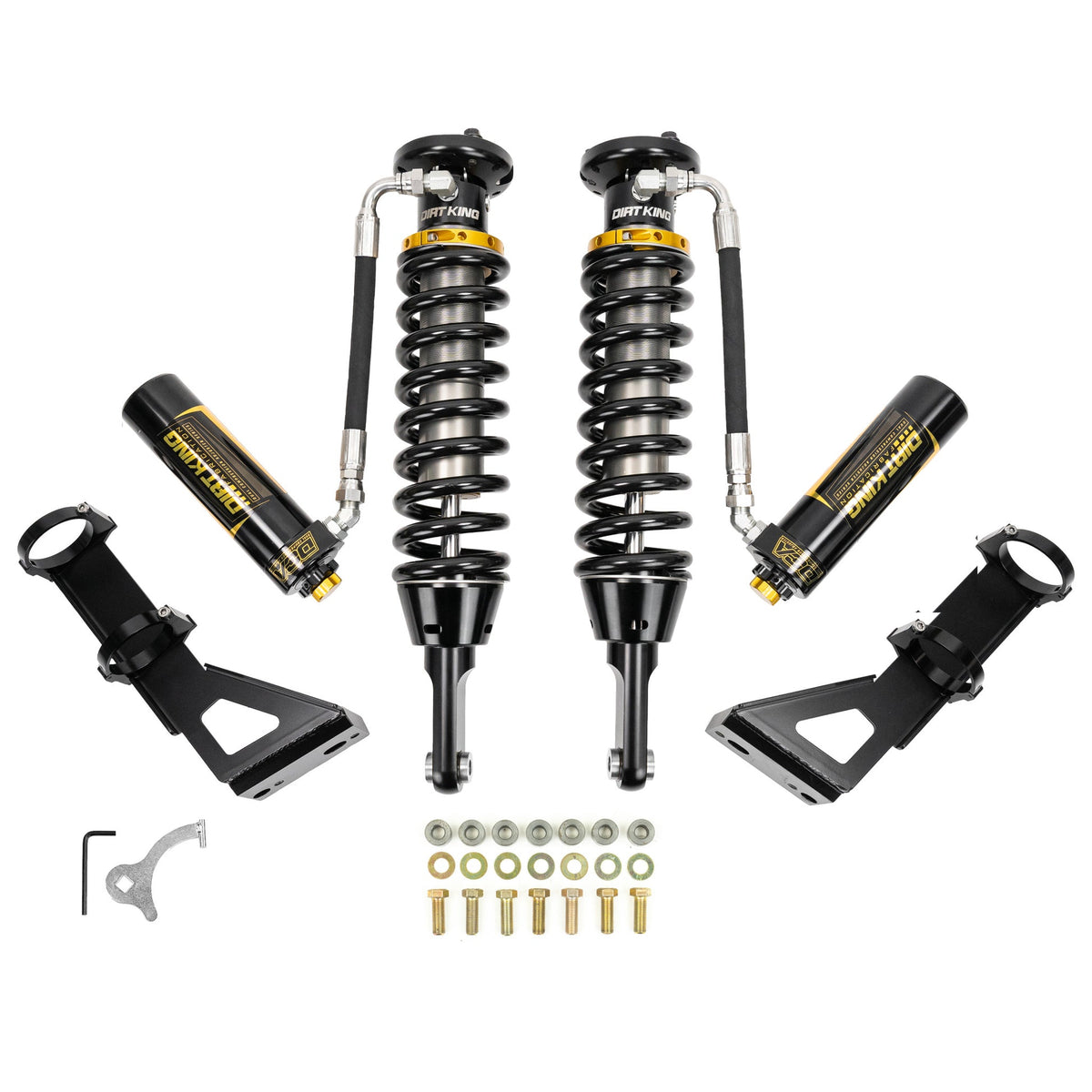 Dirt King 2.5 DCA remote reservoir coilovers for 2005–2023 Toyota Tacoma