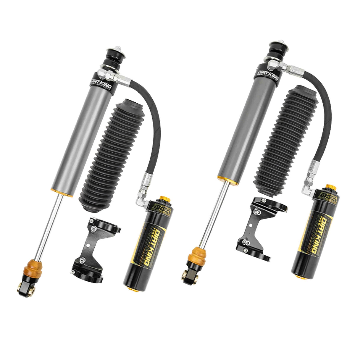 Dirt King 2.5 DCA remote reservoir rear shocks for 2007–2021 Toyota Tundra