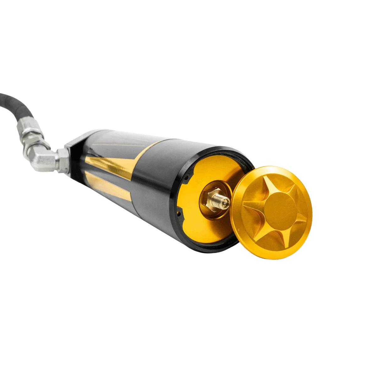 Dirt King 2.5 DCA reservoir Schrader valve detail