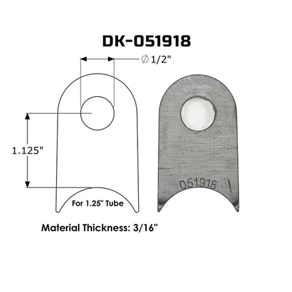 Dirt King Radius Tab DK-051918 dimensions