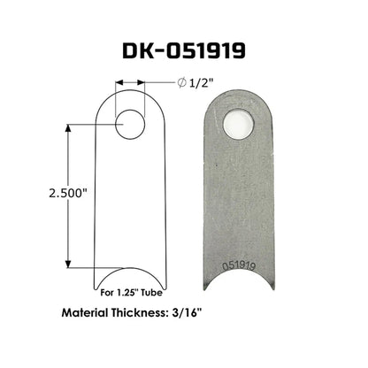 Dirt King Radius Tab DK-051919 dimensions