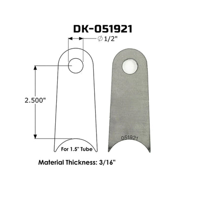 Dirt King Radius Tab DK-051921 dimensions