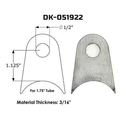 Dirt King Radius Tab DK-051922 dimensions