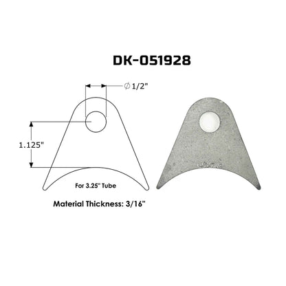 Dirt King Radius Tab DK-051928 dimensions