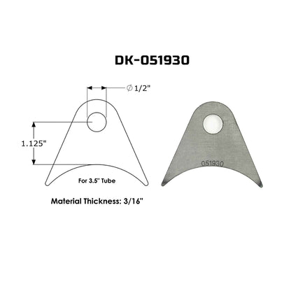 Dirt King Radius Tab DK-051930 dimensions
