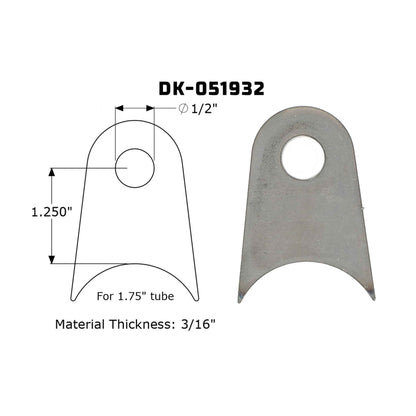 Dirt King Radius Tab DK-051932 dimensions