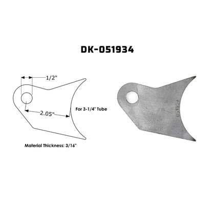 Dirt King Radius Tab DK-051934 dimensions
