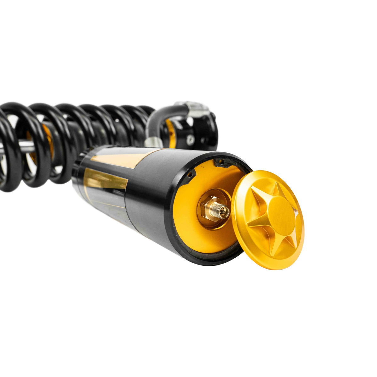 Dirt King 2.5 DCA coilover Schrader valve detail