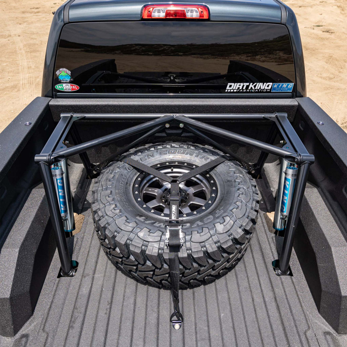 Bed Cage Spec King 16-inch Triple Bypasses installed, overhead view